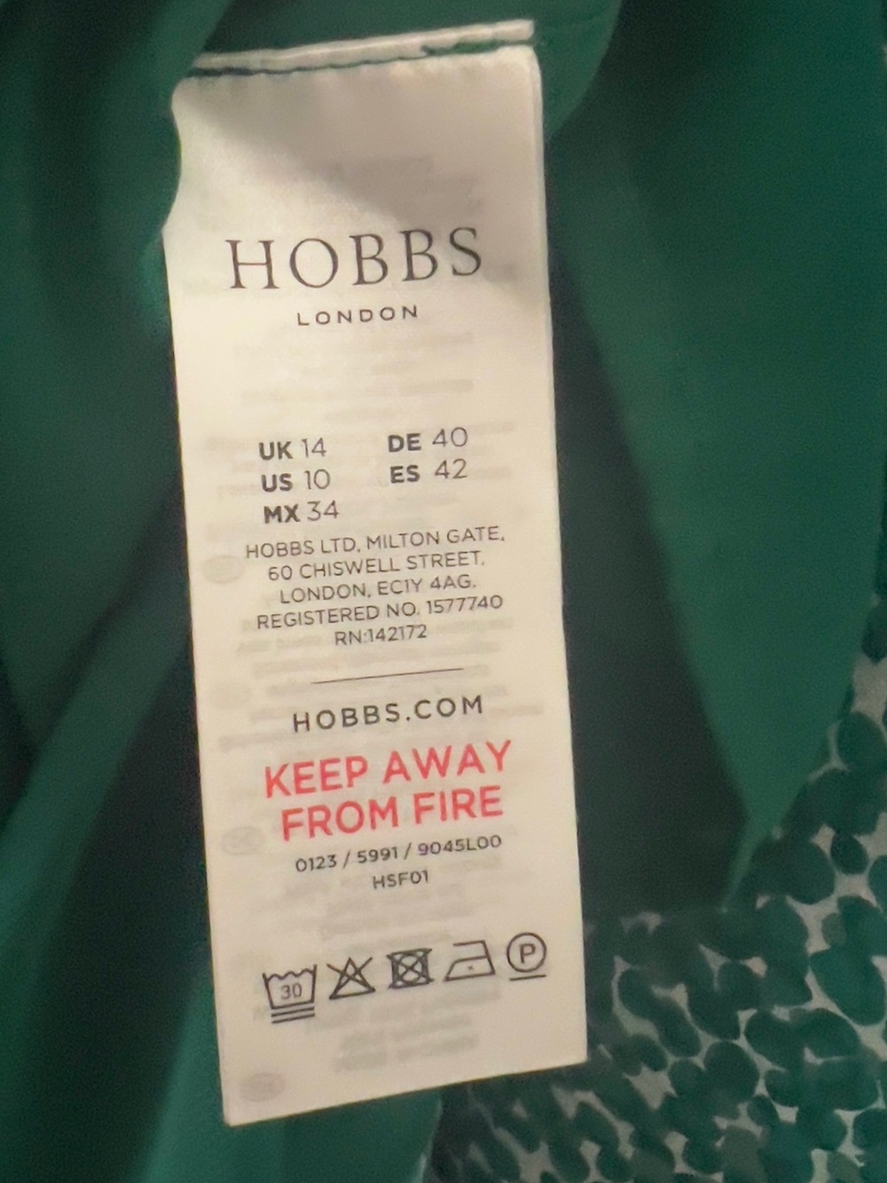 Hobbs London Liana Spot A Line Dress In Green Ivory Size 10 - Picture 10 of 13